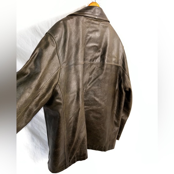 Wilsons Leather M Julian Vintage Men XL Leather Jacket Brown Quilted Lining Vest - Picture 15 of 16